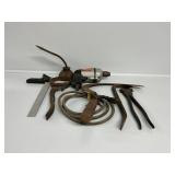 Black & Decker Utility Drill, Hand Sickle, Oiler