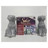 3pk Solar Landscape Lighting & Dog Statues (2)