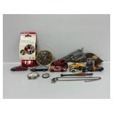 Traveling Alarm Clock, Die-cast Cars, Lighter