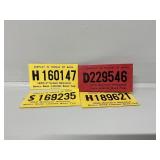 1968, 1969, 1970(2) Hunting Tags