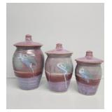 Pottery Cannisters With Lids