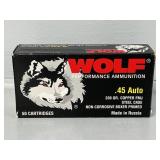 45 Automatic-Wolf Cartridges Full box (50)