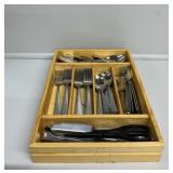 Oneida Flatware, Wood Cutlery Organizer