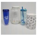 Glass Jar w/Lid, To Go Tumblers ,Cannister