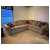 Wrap around Couch with accent pillows