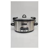 6 Qt Stainless Crockpot With Locking Lid