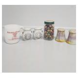 Clay Marbles In A Jar, Salt & Pepper Shakers