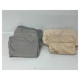 Queen sheets & pillow cases- tan set & gray set