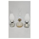 Clear Glass Oil Lamps (3)