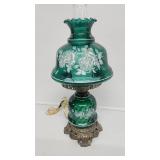Green Glass Hurricane Lamp Electric