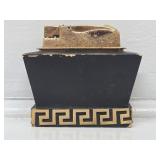 Black with Gold Toned Trim Table Lighter