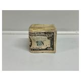 1970s Ceramic Ten Dollar Bills Stacks Coin Bank