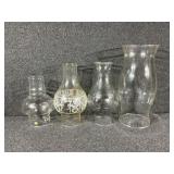 Glass Oil  Lamp Chimneys (4)