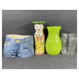 Barrel Shaped Clear Jar, Vases, Planter