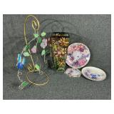 Amia Hand Painted Glass Vase, Decorative Stained