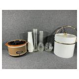 Rival Crock-Ette Crockpot, Ice Bucket, Vases