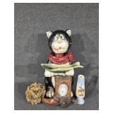 Bobble Head Cat Resin Figurine, Boot Picture