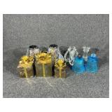 Blue Glass Tea Light Holders, Glass Candle Holders