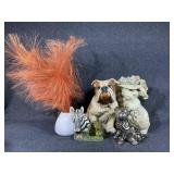 Ceramic Vase, Plastic Figurines