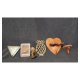 Pineapple Trivet, Wood Shelves, Candle Holder