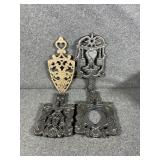 Cast Iron Trivets: Grapevine and Flowers, Dutch