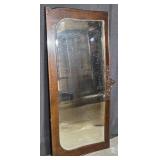 Mirror with Beveled Edge and Wooden Frame