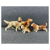 Ceramic Dog Figurines: English Setter, Basset