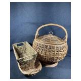 Large Round Basket with Smaller Baskets