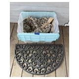 Black Outdoor Mat, Blue Rug