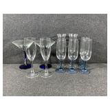 Martini Glasses (2) Wine Glasses(8)