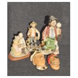 Porcelain Musical Figurine, Elderly Couple& Farmer