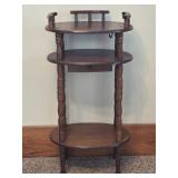 French Style Wooden 3 Tiered Accent Table with