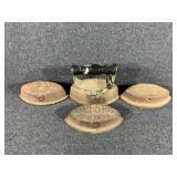 Sad Iron W/Wooden Handle & 3 W/O Handle