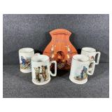 Scandinavian Door Harp, Norman Rockwell Mugs (4)