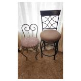 Metallic Counter Stool & Metal Vanity Stool