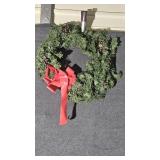 Wreaths (2) Black Trash Bags, Garland (1) Black