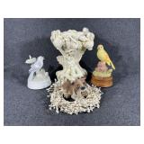 Bird Musical Figurines(2), Short Planter with