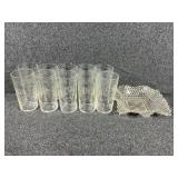 Etched Floral Design Glass Tumblers (10) Candy