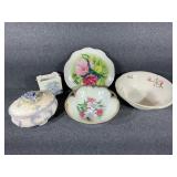 Floral Serving Bowls, Floral Dessert Plate,Trinket