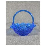Colonial Blue Thumbprint Ruffled Edge Basket