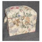 Fabric Covered Vanity Case Floral Pattern