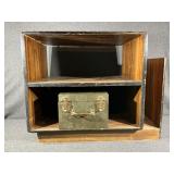 Chair On Wheels,Small Bookcase,Metal Box