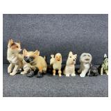 Porcelain Dog and Cat Figurines: English