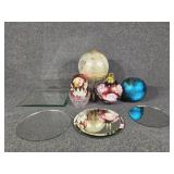 Fenton Handpainted Pansies on Fairy Lamp,