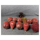 Red Apple Ornaments (4), Red Pear Ornaments (5)