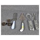 Clear Glass Serving Fork and Spoon, Pie