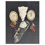 Mirrored Sconce, Cherub Wall Vase