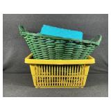 Yellow Plastic Basket, Green Basket, Blue Basket