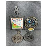 Cast Iron Trivets: Eagle Heart(2), Kissing Cook,