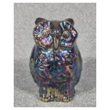 Carnival Glass Iridescent Owl